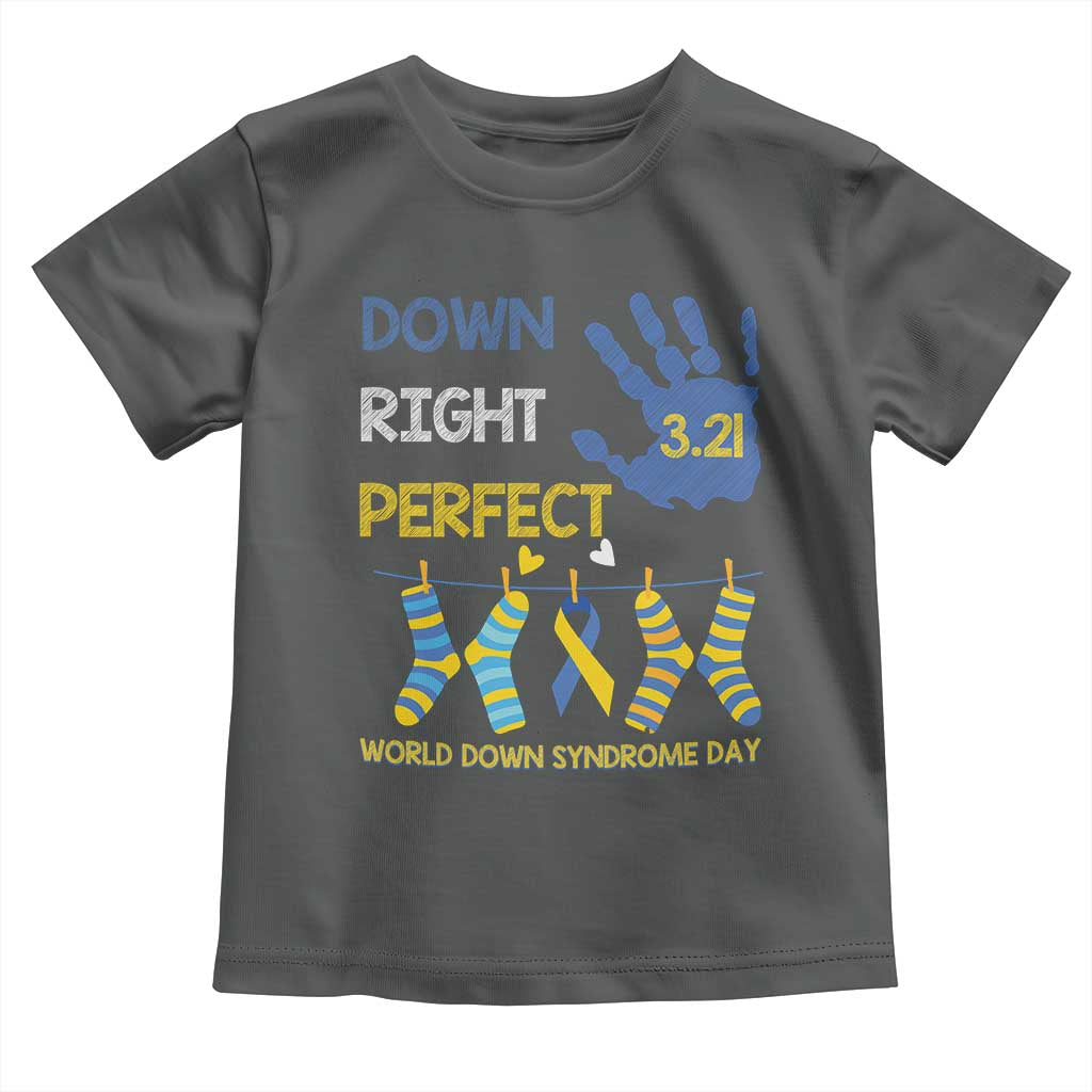 Down Right Perfect Toddler T Shirt March 21 World Down Syndrome Day Socks TS11 Dark Heather Print Your Wear