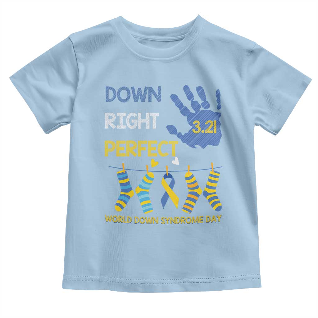 Down Right Perfect Toddler T Shirt March 21 World Down Syndrome Day Socks TS11 Light Blue Print Your Wear