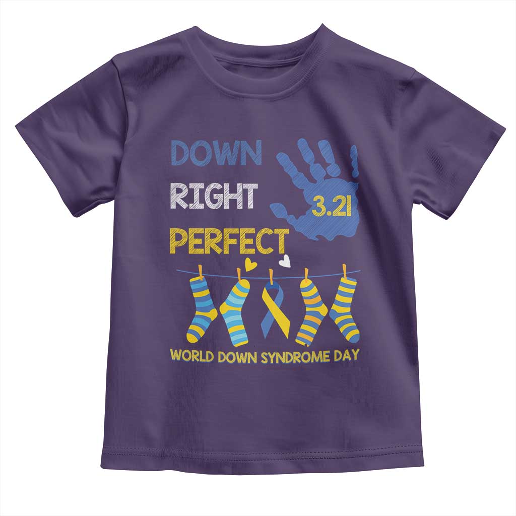 Down Right Perfect Toddler T Shirt March 21 World Down Syndrome Day Socks TS11 Purple Print Your Wear