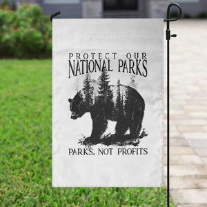 Protect Our National Parks Not Profits Garden Flag Vintage Forest Bear TS11 Print Your Wear