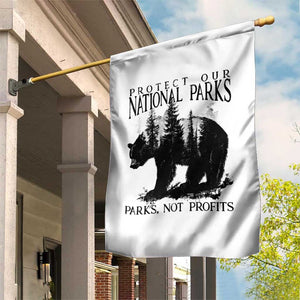 Protect Our National Parks Not Profits Garden Flag Vintage Forest Bear TS11 Print Your Wear