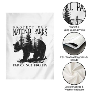 Protect Our National Parks Not Profits Garden Flag Vintage Forest Bear TS11 Print Your Wear