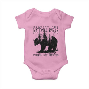 Protect Our National Parks Not Profits Baby Onesie Vintage Forest Bear TS11 Light Pink Print Your Wear
