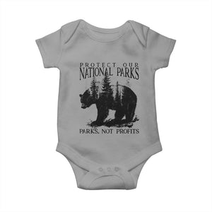 Protect Our National Parks Not Profits Baby Onesie Vintage Forest Bear TS11 Sport Gray Print Your Wear