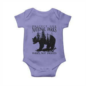 Protect Our National Parks Not Profits Baby Onesie Vintage Forest Bear TS11 Violet Print Your Wear