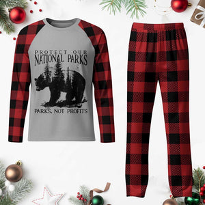 Protect Our National Parks Not Profits Plaid Pajama Set Vintage Forest Bear TS11 Buffalo Plaid Print Your Wear
