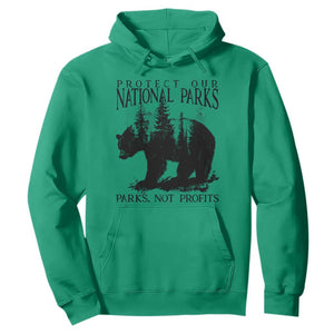 Protect Our National Parks Not Profits Hoodie Vintage Forest Bear TS11 Irish Green Print Your Wear