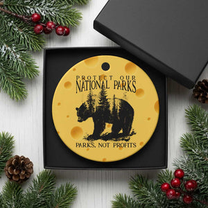 Protect Our National Parks Not Profits Ceramic Ornament Vintage Forest Bear TS11 1pc Yellow Cheese Print Your Wear