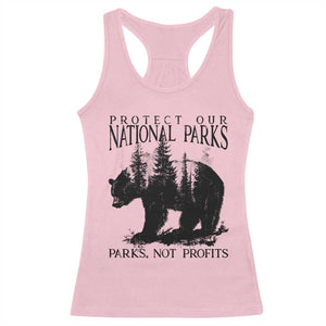 Protect Our National Parks Not Profits Racerback Tank Top Vintage Forest Bear TS11 Light Pink Print Your Wear