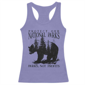 Protect Our National Parks Not Profits Racerback Tank Top Vintage Forest Bear TS11 Violet Print Your Wear