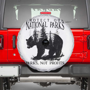 Protect Our National Parks Not Profits Spare Tire Cover Vintage Forest Bear TS11 White Print Your Wear