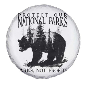 Protect Our National Parks Not Profits Spare Tire Cover Vintage Forest Bear TS11 Print Your Wear