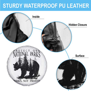 Protect Our National Parks Not Profits Spare Tire Cover Vintage Forest Bear TS11 Print Your Wear