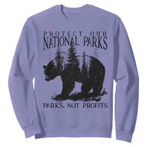 Protect Our National Parks Not Profits Sweatshirt Vintage Forest Bear TS11 Violet Print Your Wear