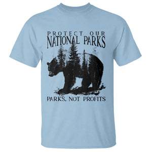 Protect Our National Parks Not Profits T Shirt Vintage Forest Bear TS11 Light Blue Print Your Wear