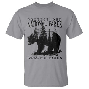 Protect Our National Parks Not Profits T Shirt Vintage Forest Bear TS11 Sport Gray Print Your Wear
