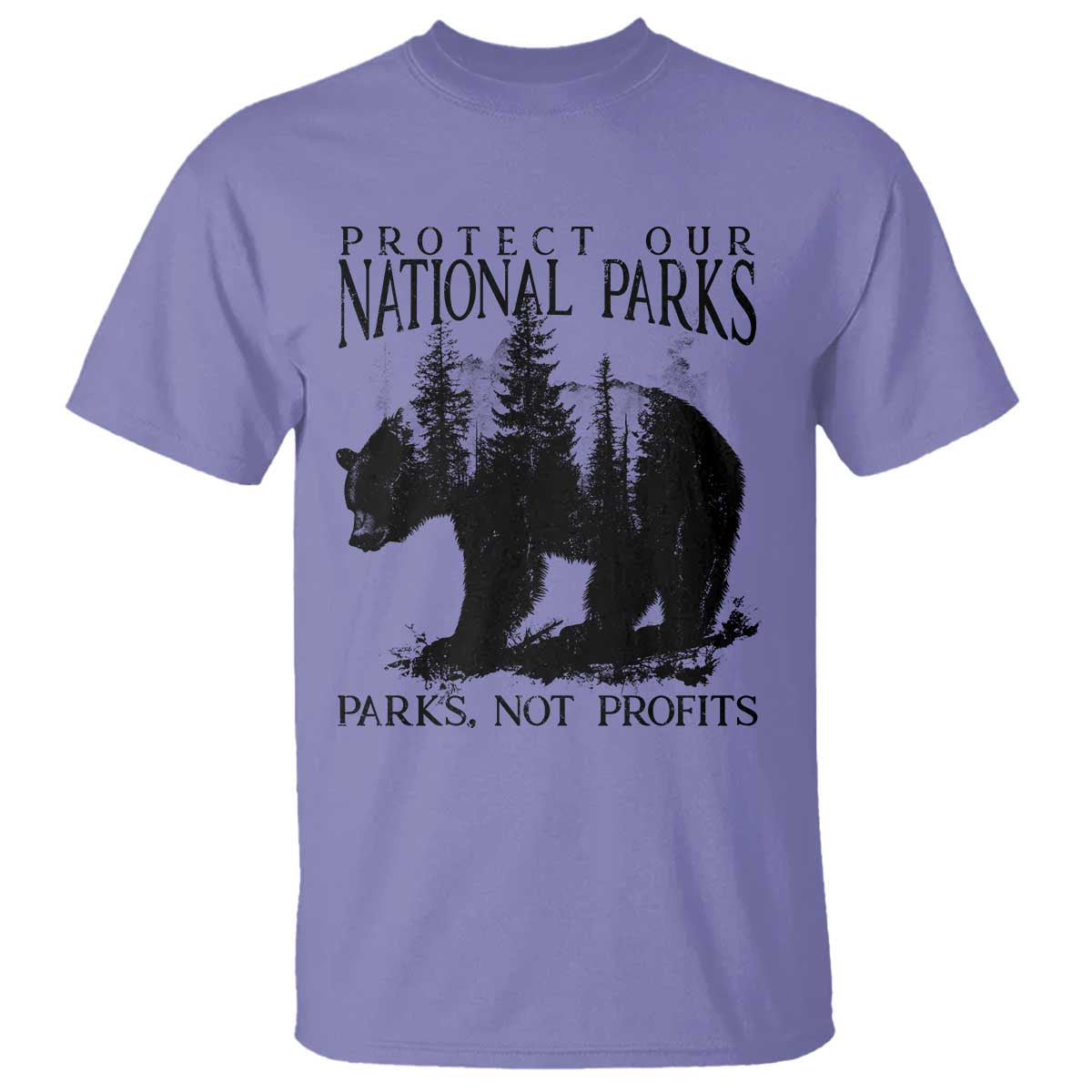 Protect Our National Parks Not Profits T Shirt Vintage Forest Bear TS11 Violet Print Your Wear