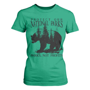 Protect Our National Parks Not Profits T Shirt For Women Vintage Forest Bear TS11 Irish Green Print Your Wear