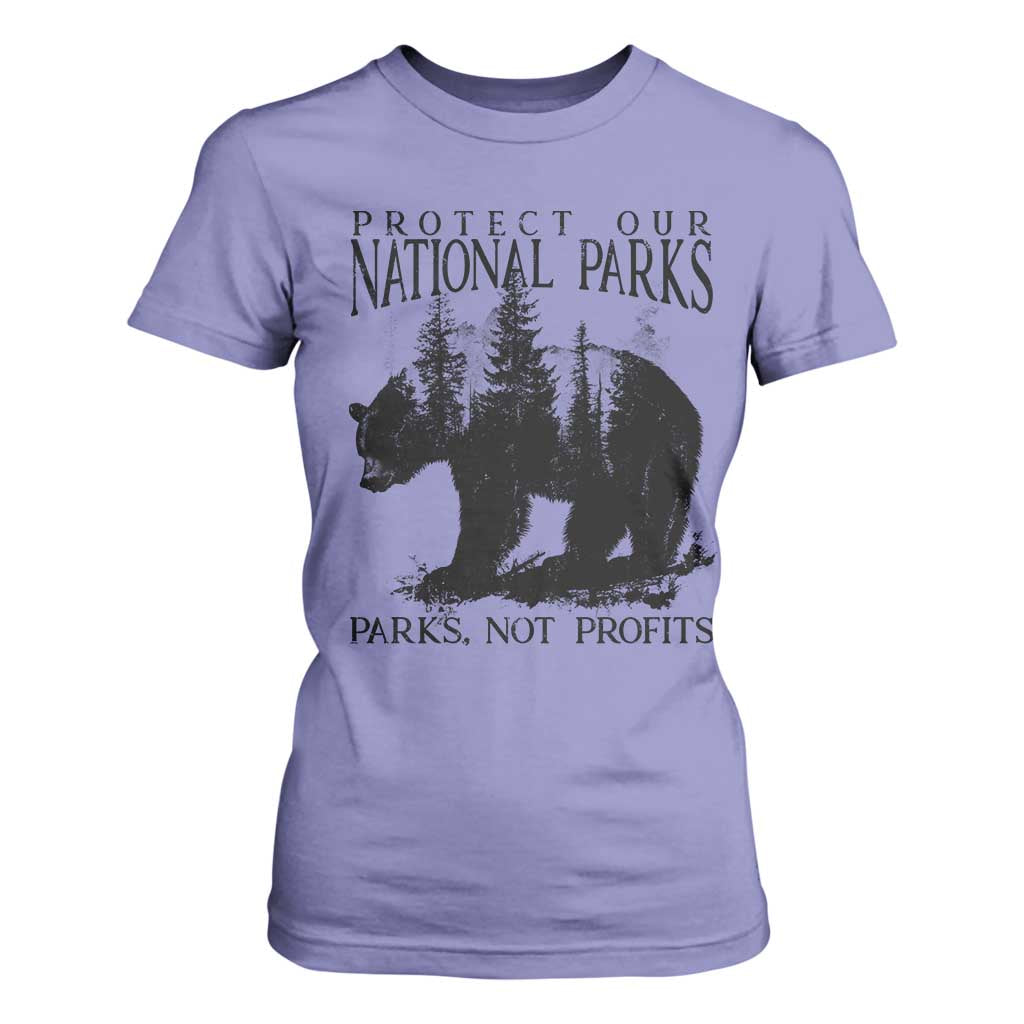 Protect Our National Parks Not Profits T Shirt For Women Vintage Forest Bear TS11 Violet Print Your Wear