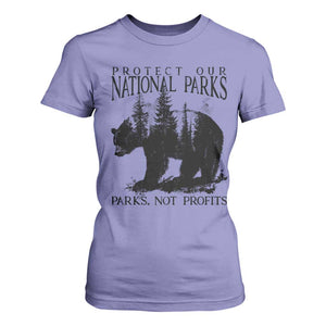Protect Our National Parks Not Profits T Shirt For Women Vintage Forest Bear TS11 Violet Print Your Wear