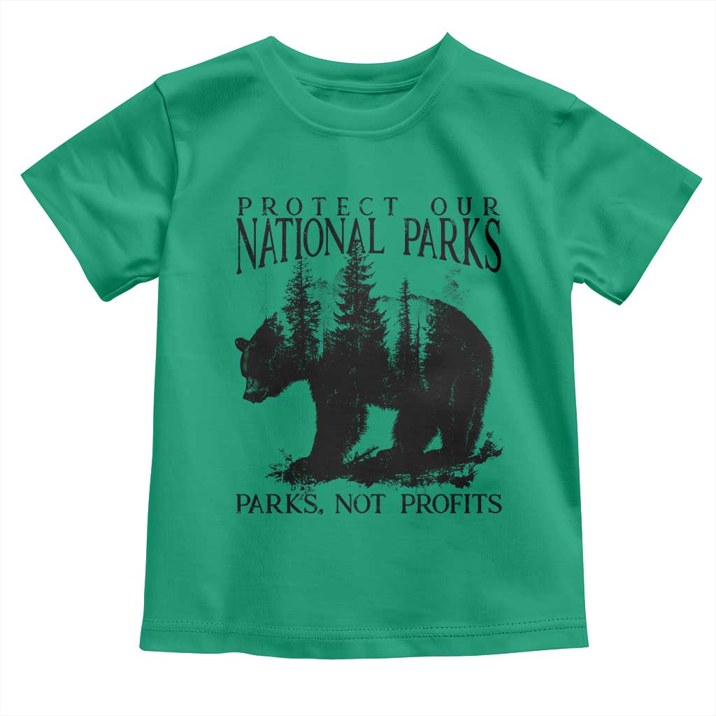 Protect Our National Parks Not Profits Toddler T Shirt Vintage Forest Bear TS11 Irish Green Print Your Wear