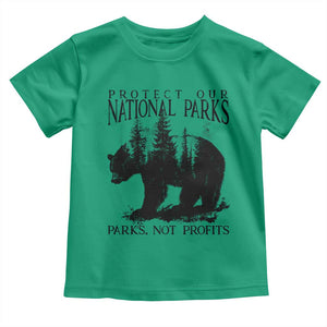 Protect Our National Parks Not Profits Toddler T Shirt Vintage Forest Bear TS11 Irish Green Print Your Wear