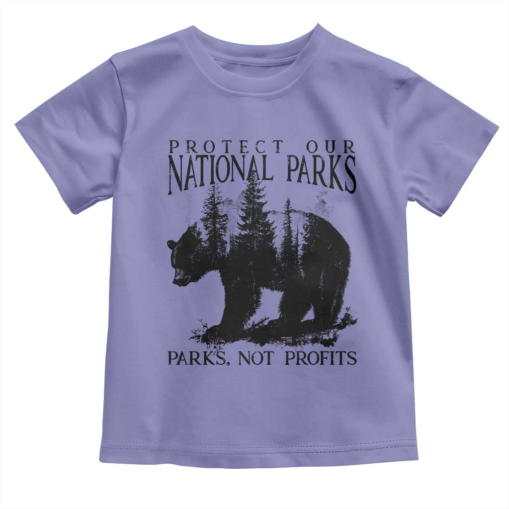 Protect Our National Parks Not Profits Toddler T Shirt Vintage Forest Bear TS11 Violet Print Your Wear