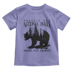 Protect Our National Parks Not Profits Toddler T Shirt Vintage Forest Bear TS11 Violet Print Your Wear