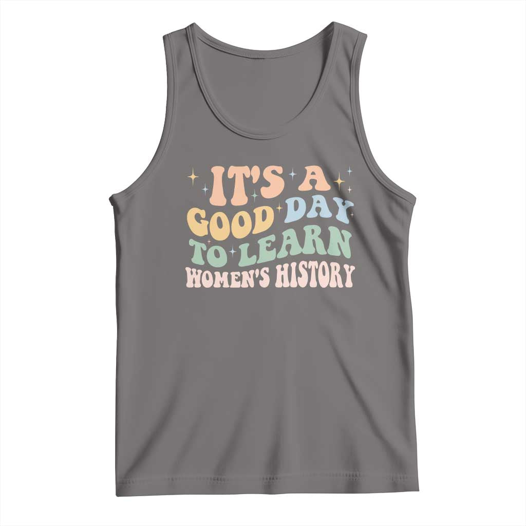 Funny It's A Good Day To Learn Women's History Tank Top Sparkle Star TS11 Deep Heather Print Your Wear