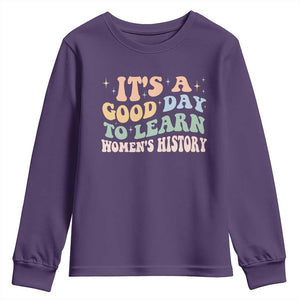 Funny It's A Good Day To Learn Women's History Youth Sweatshirt Sparkle Star TS11 Purple Print Your Wear