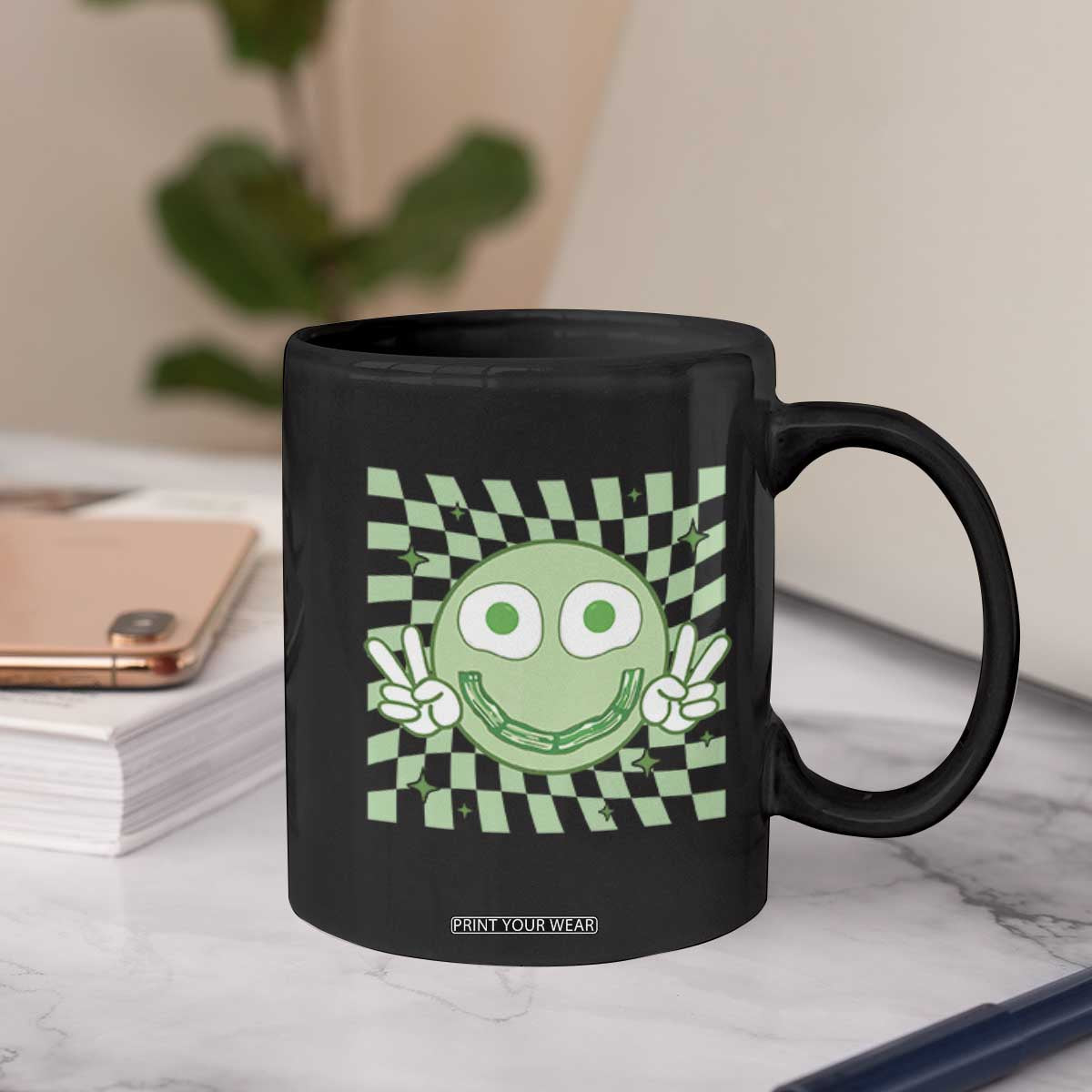 Funny Green Smile Face Eggs Bacon Breakfast St Patrick's Day Coffee Mug TS11 Print Your Wear