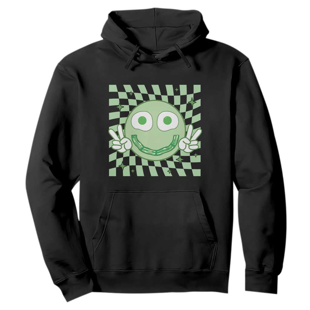 Funny Green Smile Face Eggs Bacon Breakfast St Patrick's Day Hoodie TS11 Black Print Your Wear
