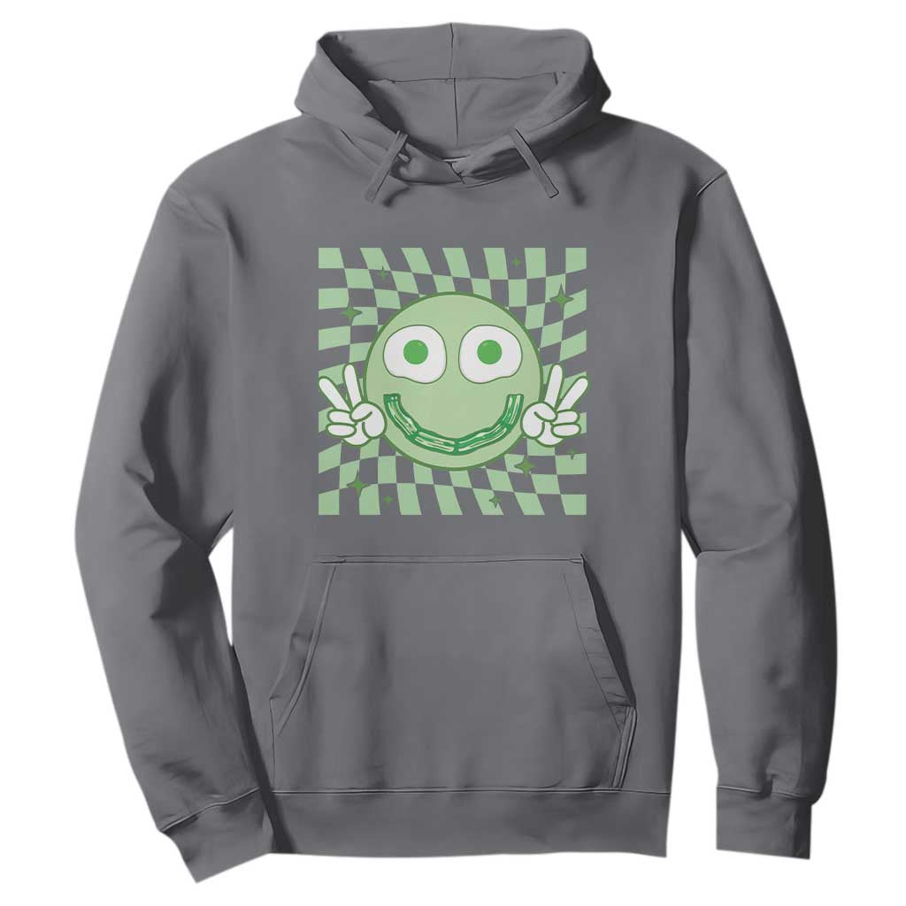 Funny Green Smile Face Eggs Bacon Breakfast St Patrick's Day Hoodie TS11 Charcoal Print Your Wear