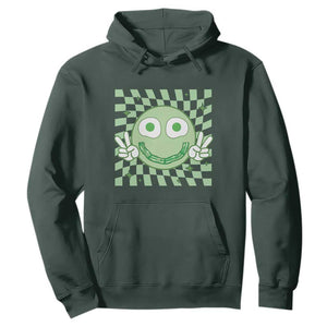 Funny Green Smile Face Eggs Bacon Breakfast St Patrick's Day Hoodie TS11 Dark Forest Green Print Your Wear