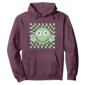Funny Green Smile Face Eggs Bacon Breakfast St Patrick's Day Hoodie TS11 Maroon Print Your Wear