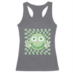 Funny Green Smile Face Eggs Bacon Breakfast St Patrick's Day Racerback Tank Top TS11 Charcoal Print Your Wear