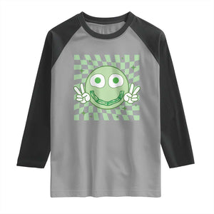 Funny Green Smile Face Eggs Bacon Breakfast St Patrick's Day Raglan Shirt TS11 Sport Gray Black Print Your Wear