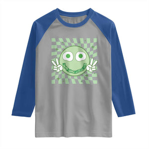 Funny Green Smile Face Eggs Bacon Breakfast St Patrick's Day Raglan Shirt TS11 Sport Gray Royal Print Your Wear
