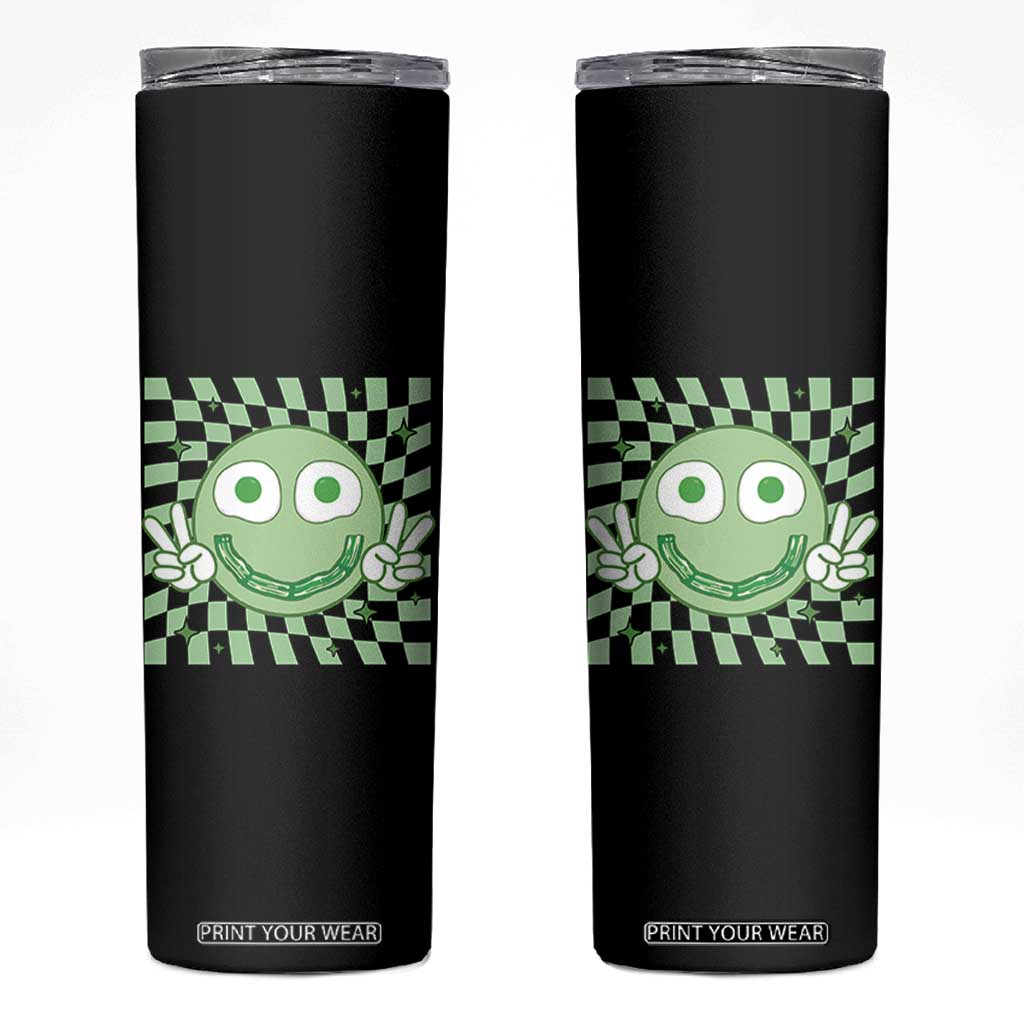 Funny Green Smile Face Eggs Bacon Breakfast St Patrick's Day Skinny Tumbler TS11 Black Print Your Wear