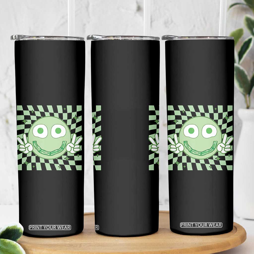 Funny Green Smile Face Eggs Bacon Breakfast St Patrick's Day Skinny Tumbler TS11 Print Your Wear