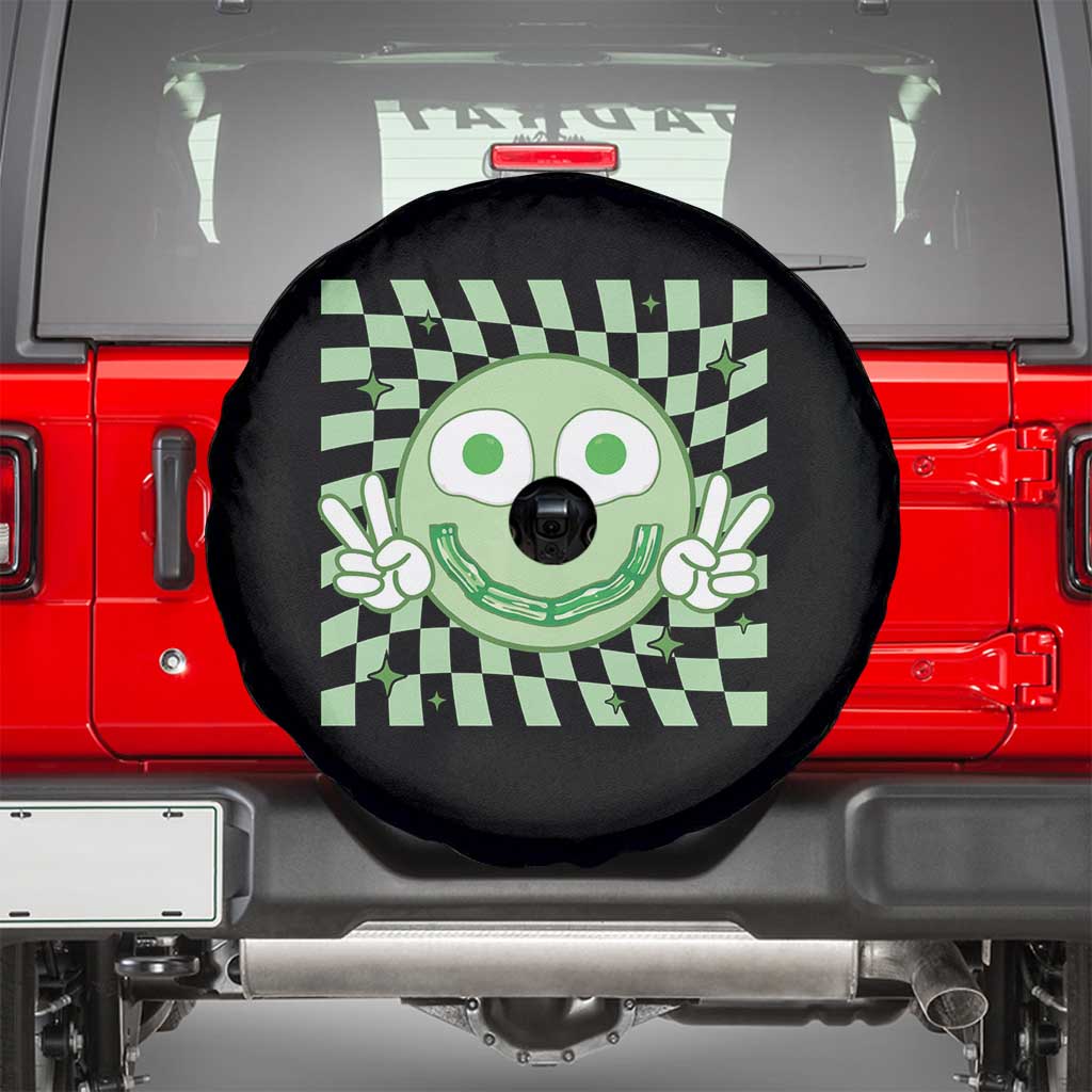 Funny Green Smile Face Eggs Bacon Breakfast St Patrick's Day Spare Tire Cover TS11 Black Print Your Wear