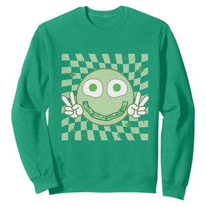 Funny Green Smile Face Eggs Bacon Breakfast St Patrick's Day Sweatshirt TS11 Irish Green Print Your Wear