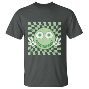 Funny Green Smile Face Eggs Bacon Breakfast St Patrick's Day T Shirt TS11 Dark Heather Print Your Wear