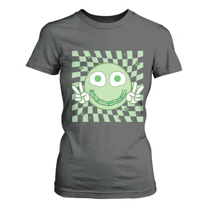 Funny Green Smile Face Eggs Bacon Breakfast St Patrick's Day T Shirt For Women TS11 Dark Heather Print Your Wear