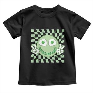 Funny Green Smile Face Eggs Bacon Breakfast St Patrick's Day Toddler T Shirt TS11 Black Print Your Wear