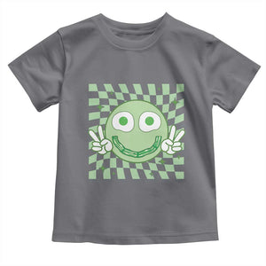 Funny Green Smile Face Eggs Bacon Breakfast St Patrick's Day Toddler T Shirt TS11 Charcoal Print Your Wear