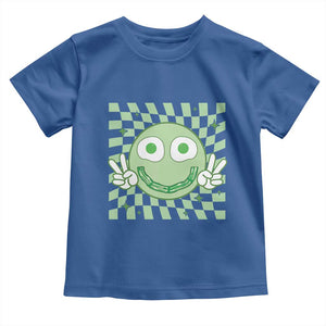 Funny Green Smile Face Eggs Bacon Breakfast St Patrick's Day Toddler T Shirt TS11 Royal Blue Print Your Wear