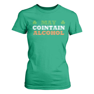 Funny May Contain Alcohol T Shirt For Women Irish Beer Drinking St Patrick's Day Shamrock TS11 Irish Green Print Your Wear