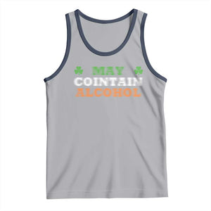 Funny May Contain Alcohol Tank Top Irish Beer Drinking St Patrick's Day Shamrock TS11 Athletic Heather Navy Print Your Wear