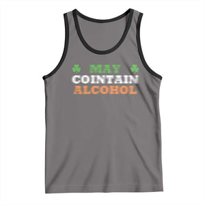 Funny May Contain Alcohol Tank Top Irish Beer Drinking St Patrick's Day Shamrock TS11 Deep Heather Black Print Your Wear